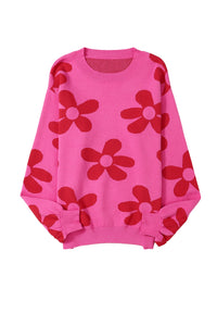 Cypress Floral Print Knitted Long Sleeve Pullover Sweater