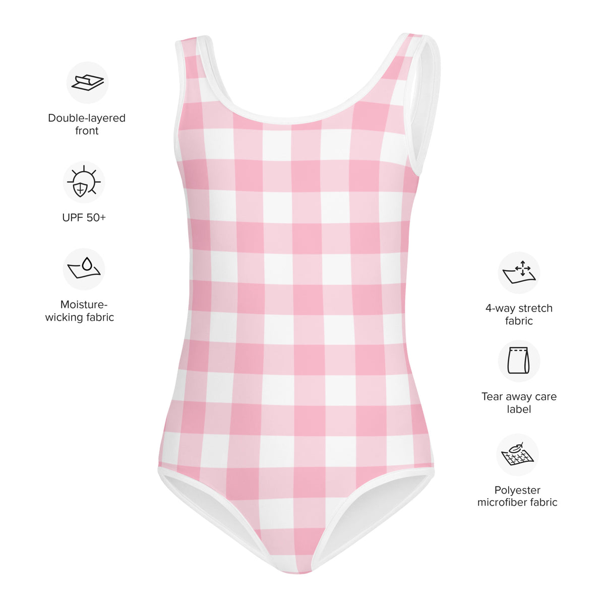 SOFIA KIDS SWIMSUIT | PINK GINGHAM