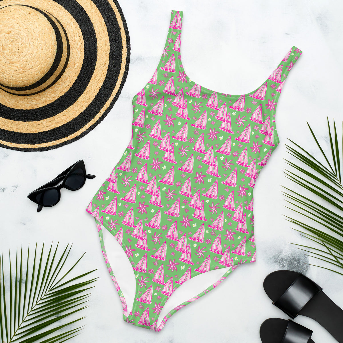 FLORIDA ECO ONE PIECE SWIMSUIT - SAILBOAT TROPIX