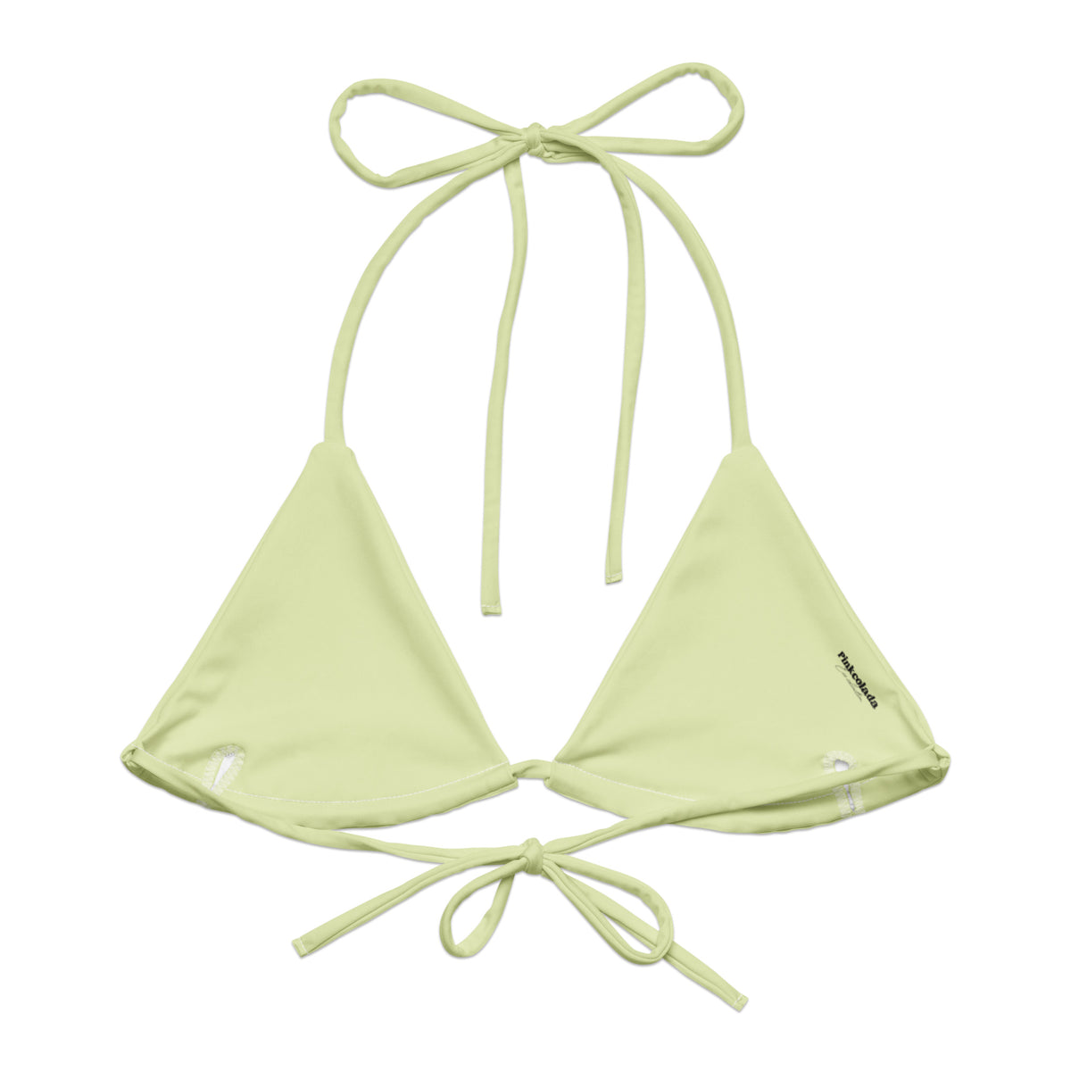 TRIANGLE STRING BIKINI TOP ECO - PASTEL LIME