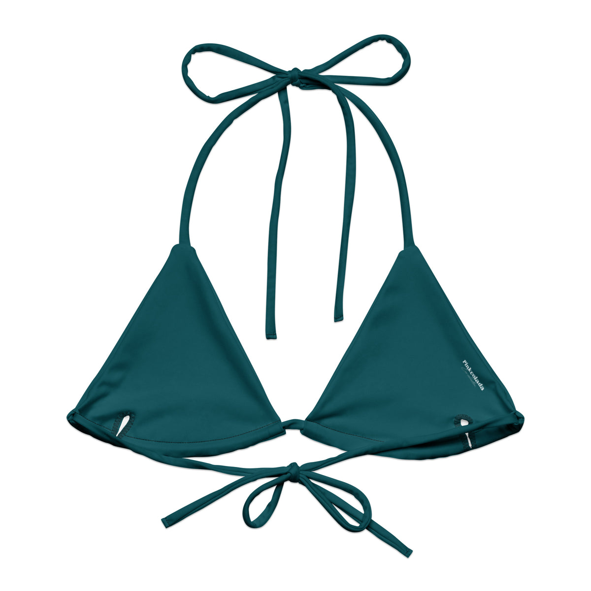 TRIANGLE STRING BIKINI TOP ECO - SHERPA TEAL