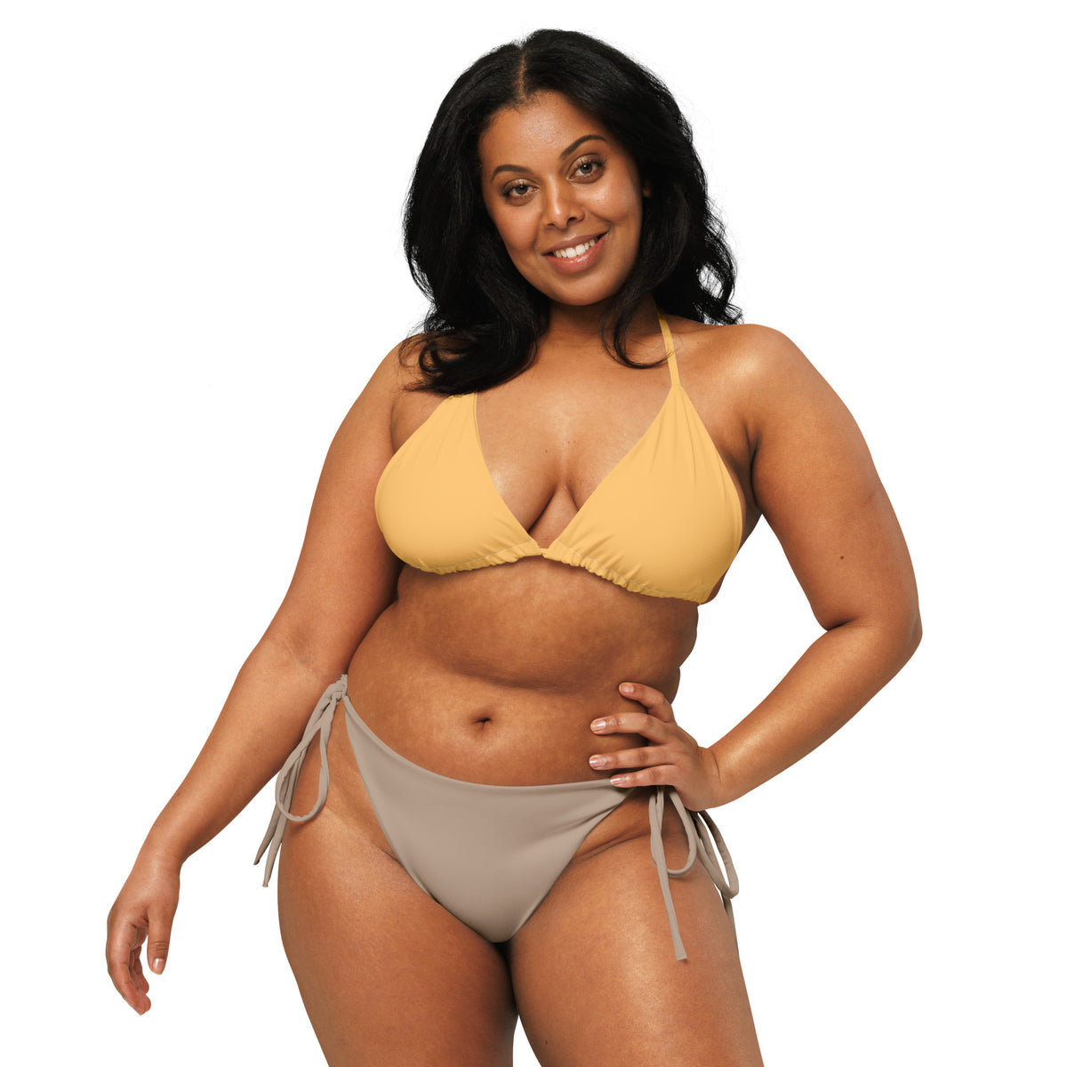 TRIANGLE STRING BIKINI TOP ECO - PEACH