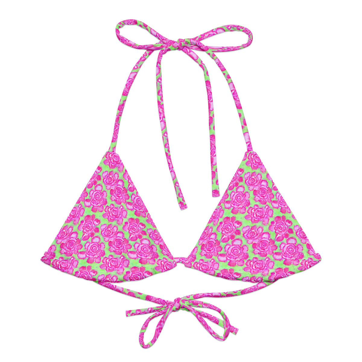 TRIANGLE STRING BIKINI TOP ECO - PINKLIMA BLOOMS