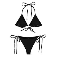 STRING BIKINI SET ECO - BLACK POLKA