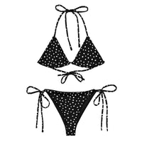 STRING BIKINI SET ECO - BLACK POLKA