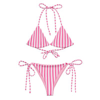 STRING BIKINI SET ECO - PINK STRIPES