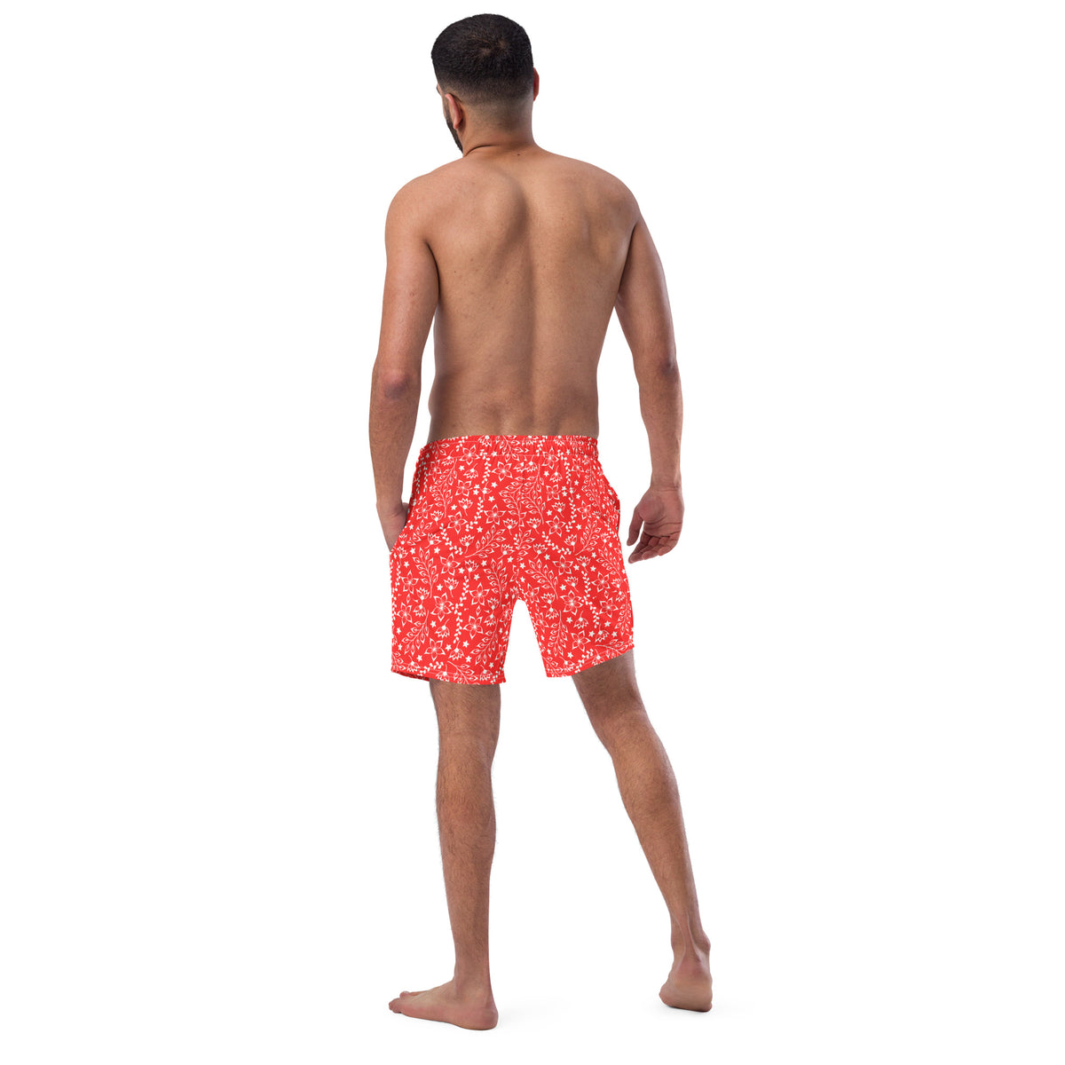 ECO MEN'S SWIM SHORTS | GARDEN PARTY RED