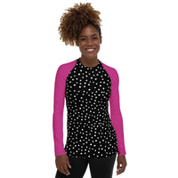 RASH GUARD ECO - PURPLE BLACK POLKA