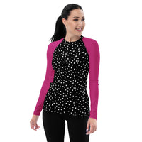 RASH GUARD ECO - PURPLE BLACK POLKA