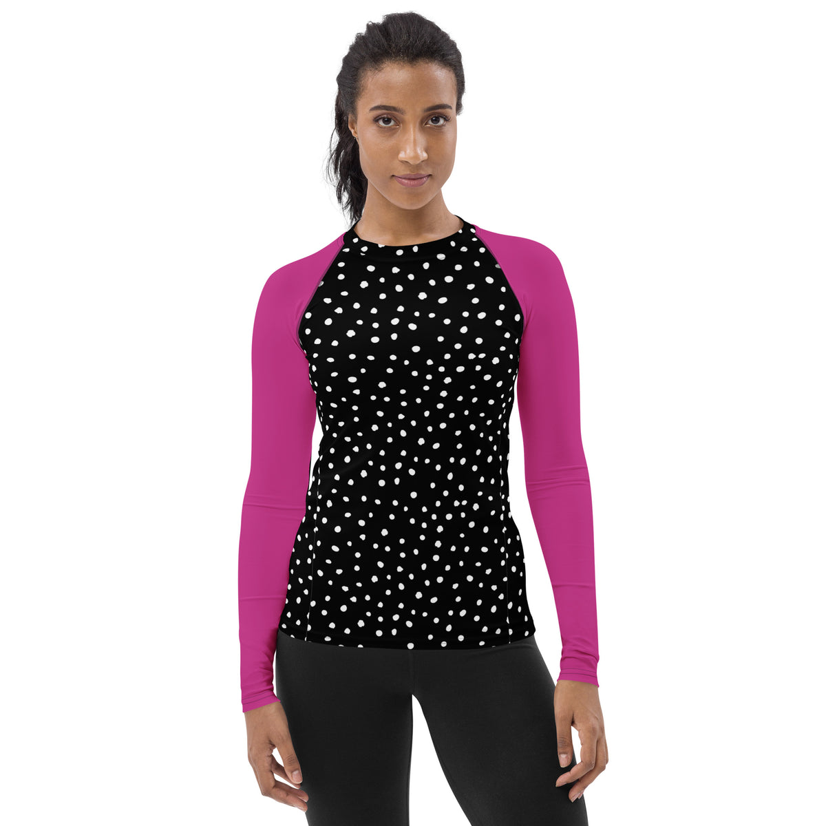 RASH GUARD ECO - PURPLE BLACK POLKA