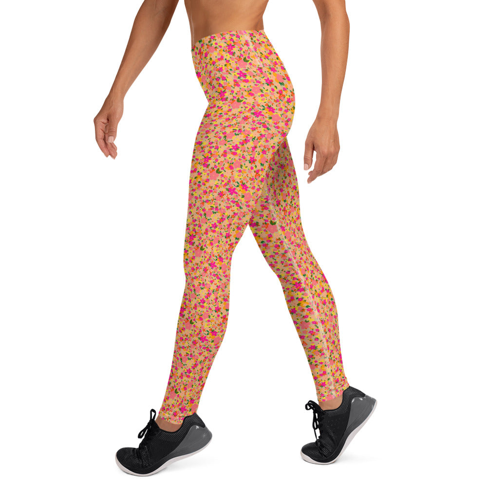 YOGI LEGGINGS - DITSY MANDARINS