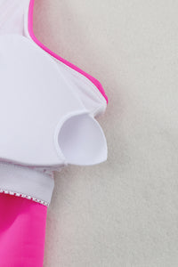 Rose Scalloped Sleeveless High Waisted Two Piece Swimsuit
