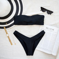 BAUDOUIN BIKINI TOP IN LIQUORICE BLACK - PINKCOLADA