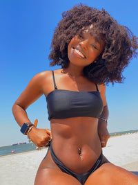 BAUDOUIN BIKINI TOP IN LIQUORICE BLACK - PINKCOLADA