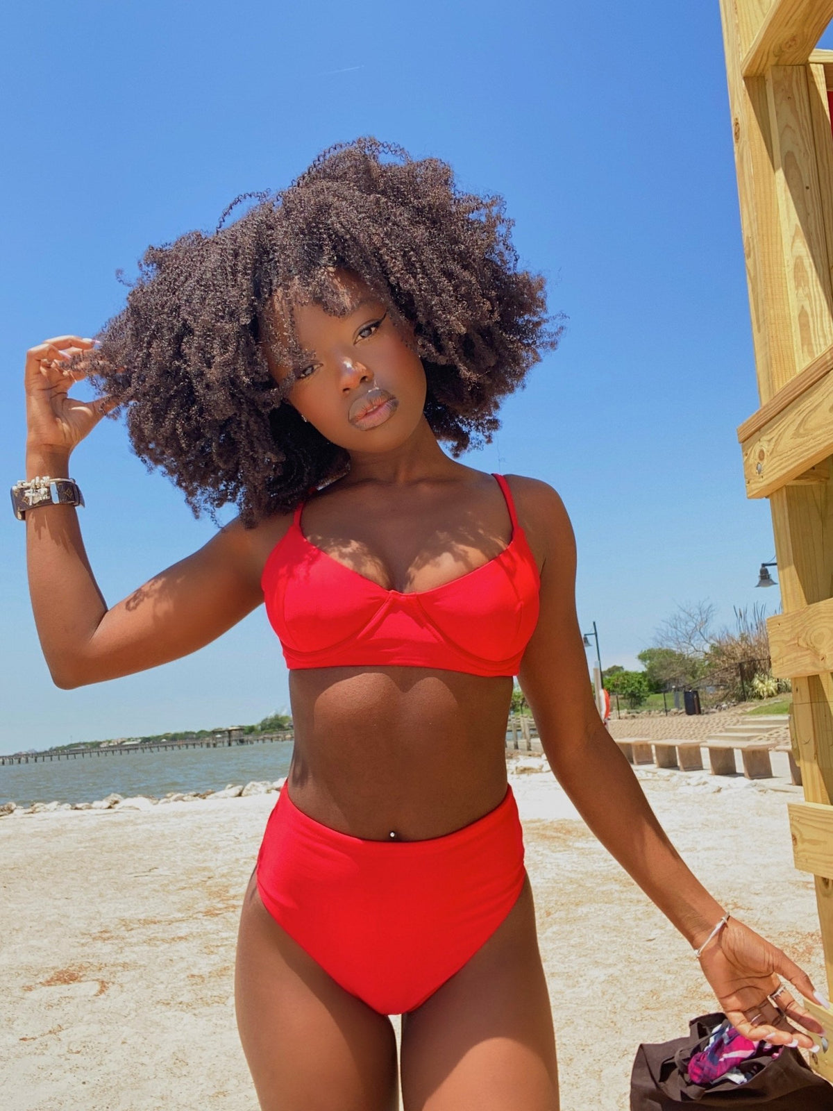 BAUDOUIN BOTTOMS IN CORAL RED - PINKCOLADA