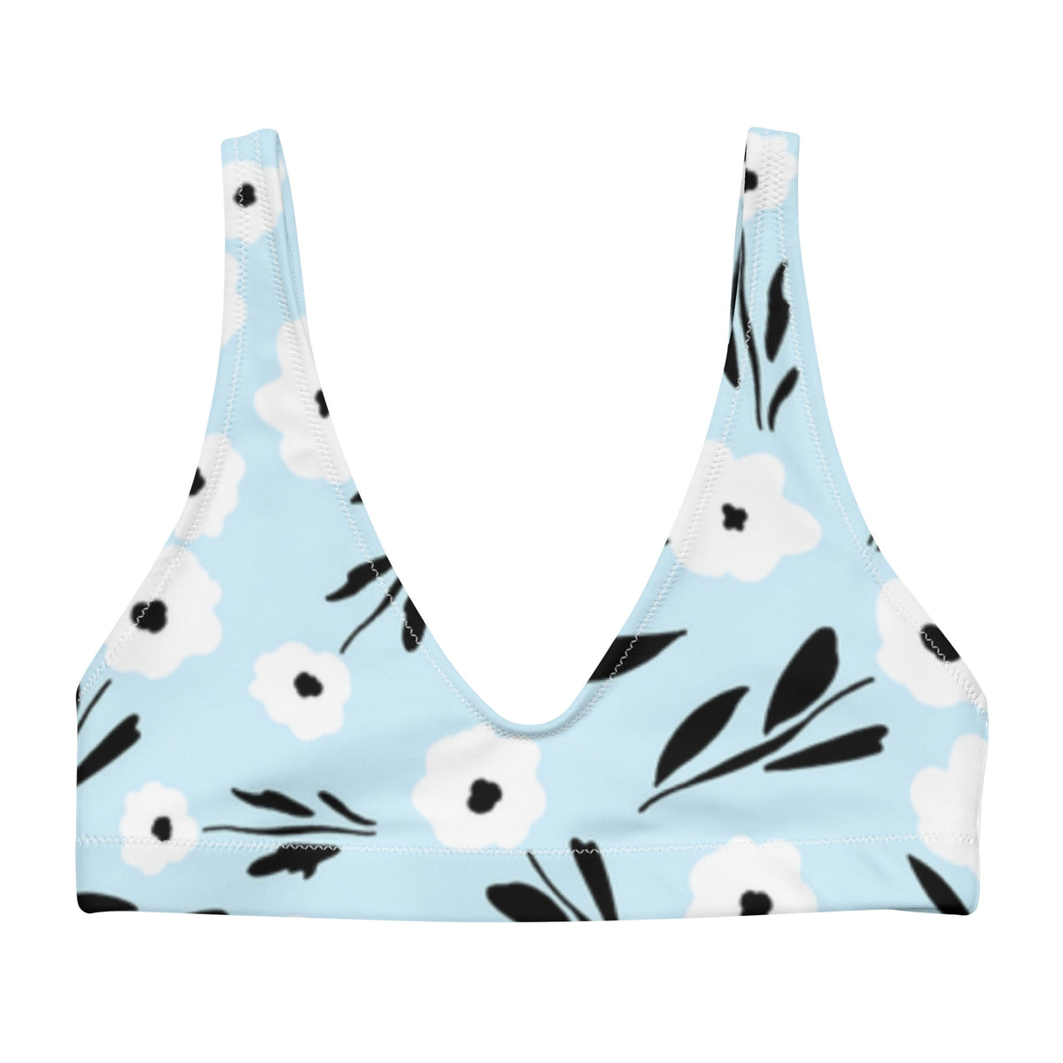 BELLA ECO PADDED BIKINI TOP | WHITE GARDEN - PINKCOLADA