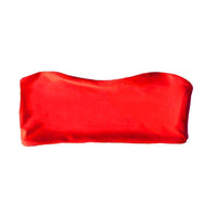 BERMUDA BIKINI TOP IN CORAL RED - PINKCOLADA