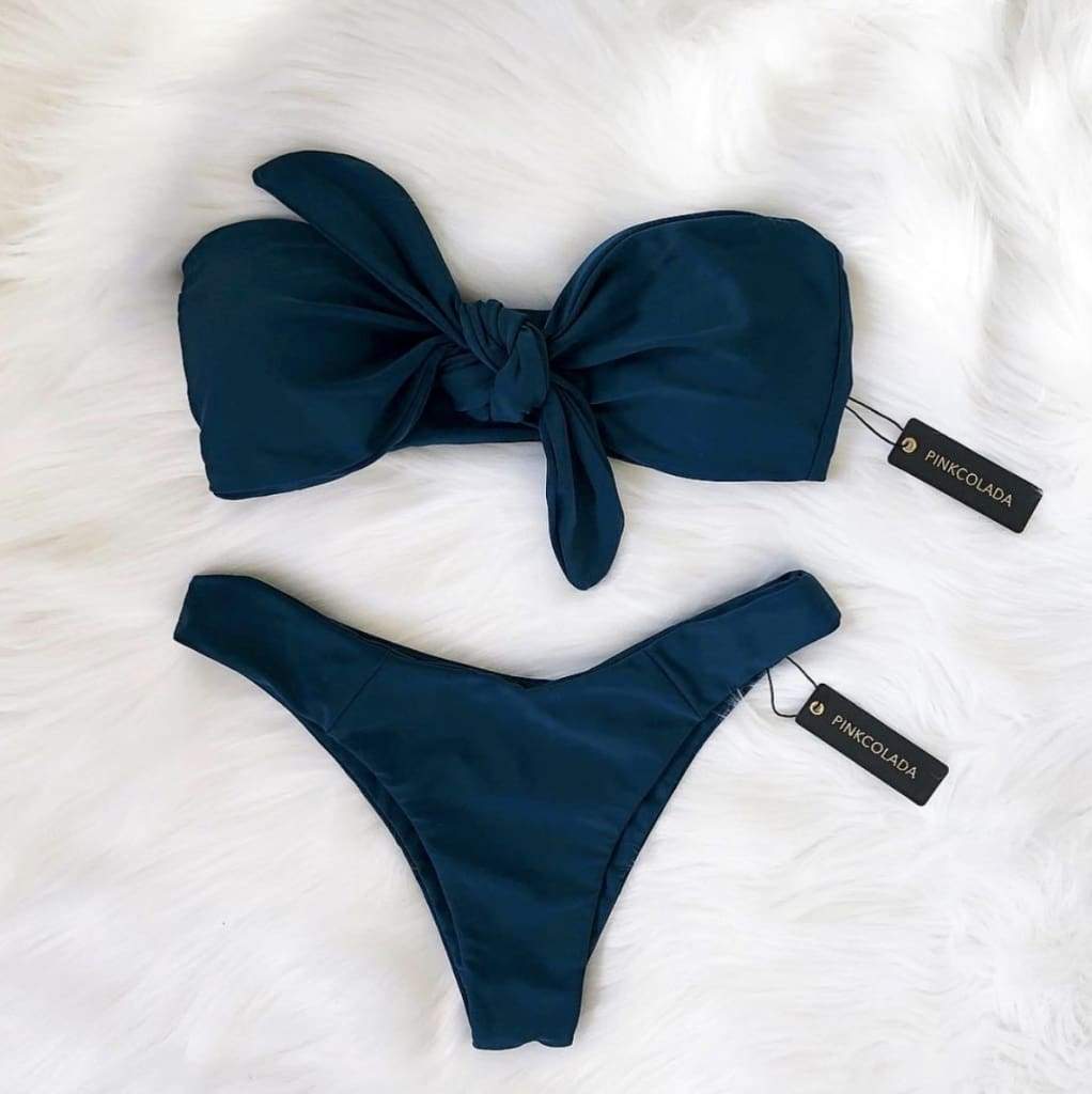 BONITA BIKINI TOP IN MIDNIGHT TEAL - PINKCOLADA