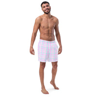 ECO MEN'S SWIM SHORTS | PINK PLAIDS - PINKCOLADA