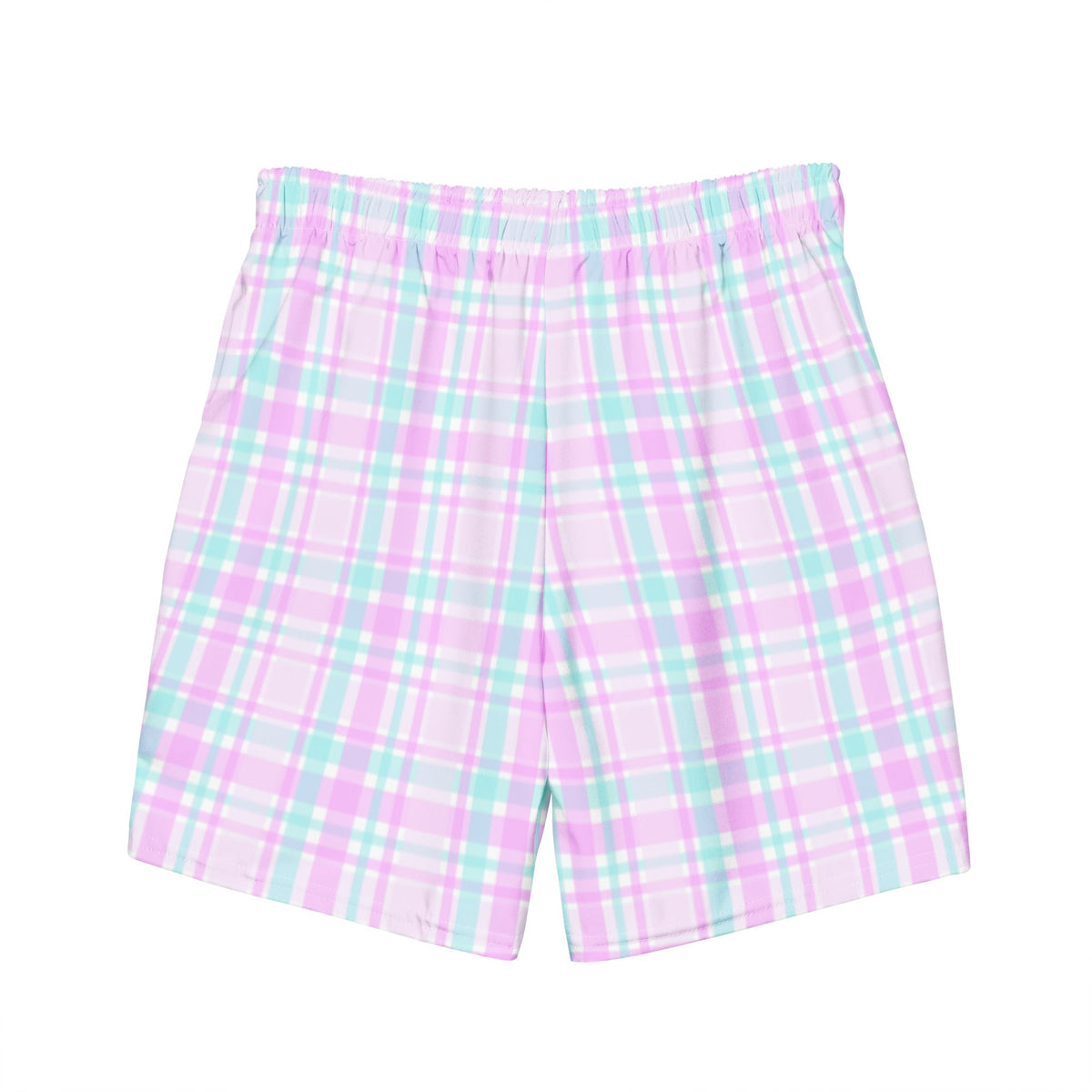 ECO MEN'S SWIM SHORTS | PINK PLAIDS - PINKCOLADA