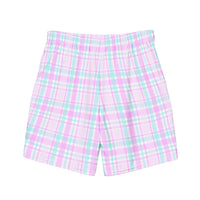 ECO MEN'S SWIM SHORTS | PINK PLAIDS - PINKCOLADA