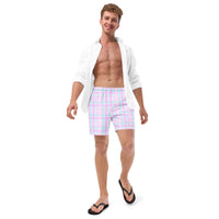 ECO MEN'S SWIM SHORTS | PINK PLAIDS - PINKCOLADA