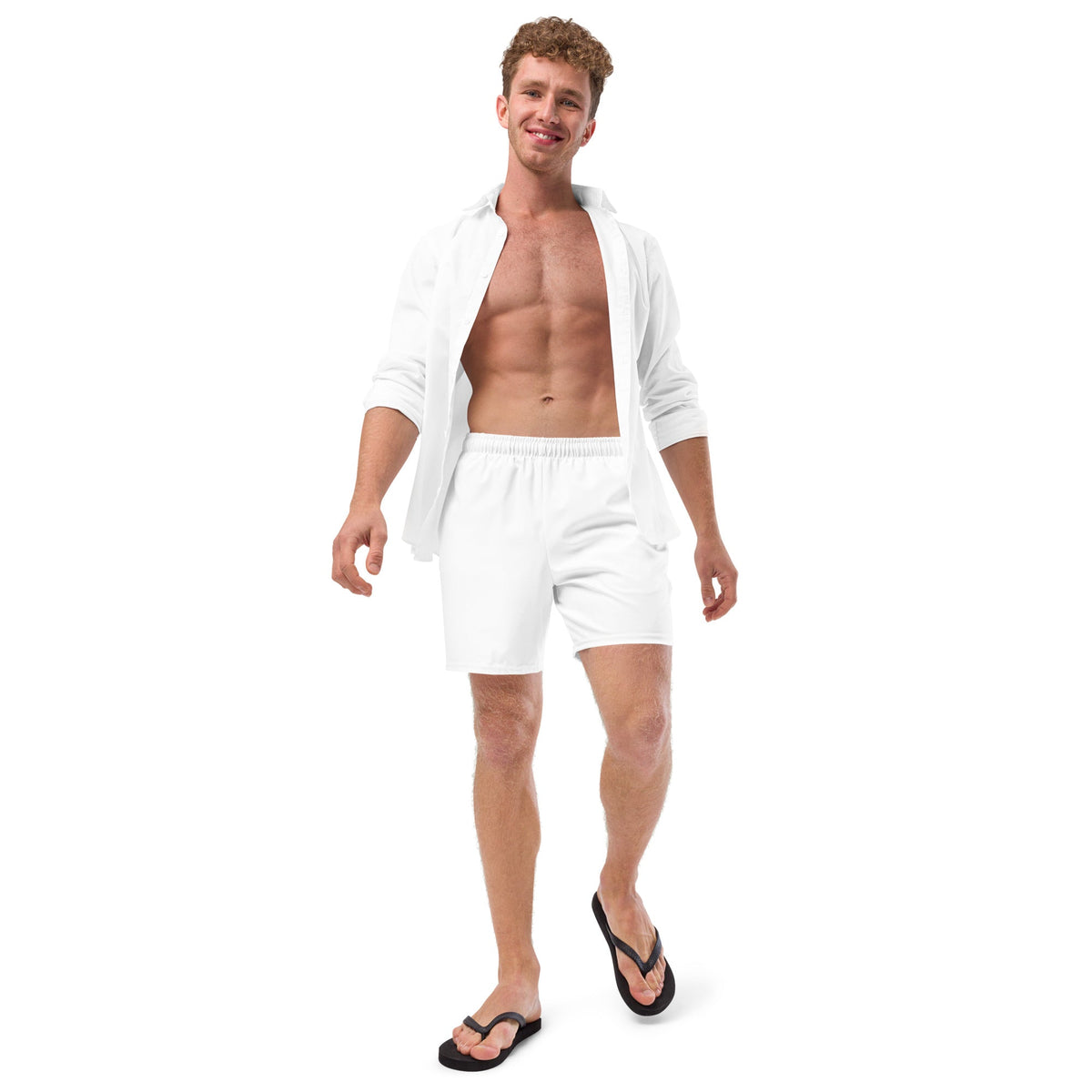 ECO MEN'S SWIM SHORTS | WHITE - PINKCOLADA