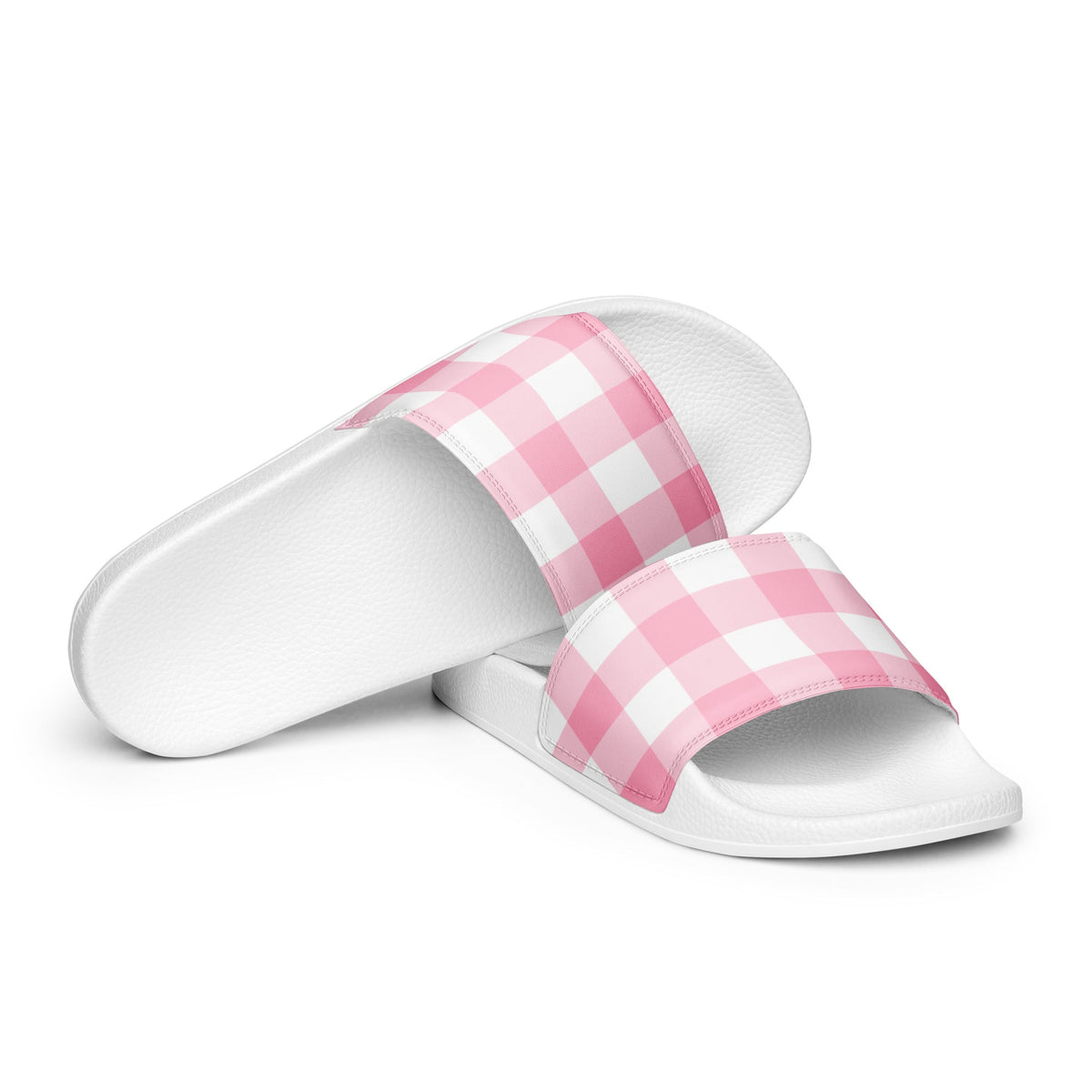 HAWAII WOMEN'S SLIDES - PINK GINGHAM - PINKCOLADA