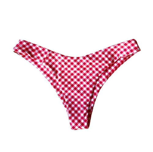 MALDIVES BIKINI BOTTOMS IN RED GINGHAM - PINKCOLADA