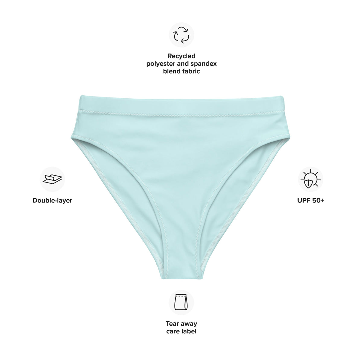 MIAMI ECO HIGH WAISTED BIKINI BOTTOM | POWDER BLUE - PINKCOLADA