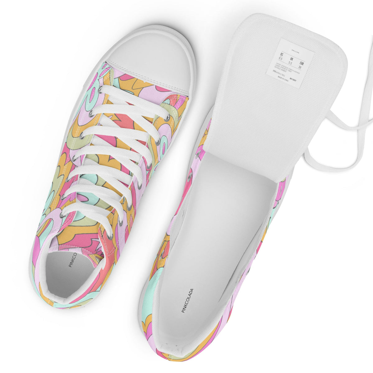 PINKCOLADA HIGH TOP CANVAS SHOES - PINK DELICA - PINKCOLADA