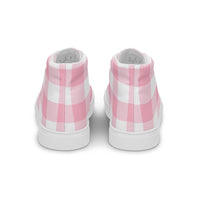 PINKCOLADA HIGH TOP CANVAS SHOES - PINK GINGHAM - PINKCOLADA