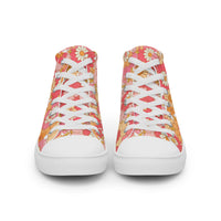 PINKCOLADA HIGH TOP CANVAS SHOES - RETRO BLOOMS - PINKCOLADA