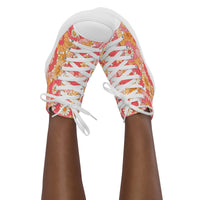 PINKCOLADA HIGH TOP CANVAS SHOES - RETRO BLOOMS - PINKCOLADA