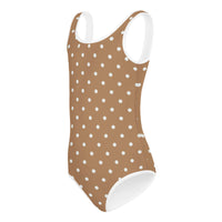 SOFIA KIDS SWIMSUIT | BROWN POLKA DOTS - PINKCOLADA