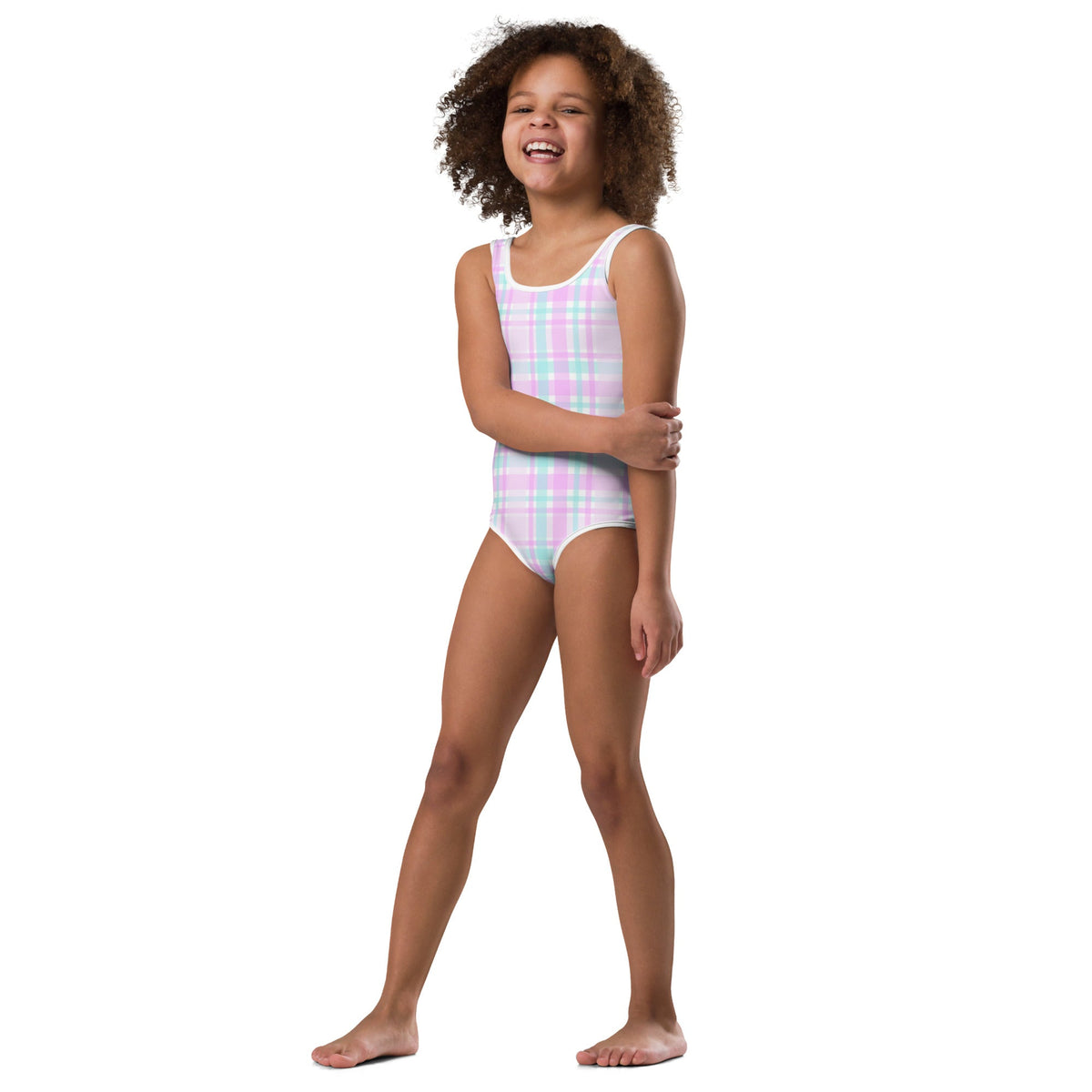 SOFIA KIDS SWIMSUIT | PINK PLAIDS - PINKCOLADA