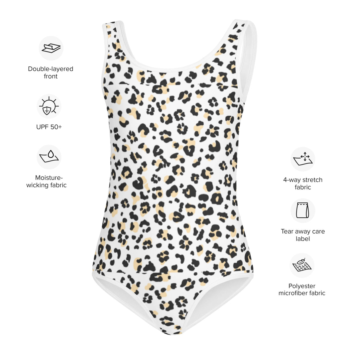 SOFIA KIDS SWIMSUIT | WHITE LEOPARD - PINKCOLADA