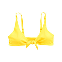 TIE UP BIKINI TOP IN MANGO YELLOW - PINKCOLADA