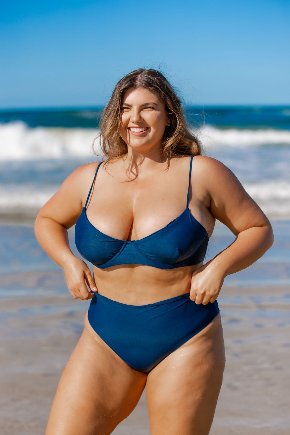 TROPEZ BIKINI TOP IN MIDNIGHT TEAL - PINKCOLADA