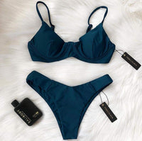 TROPEZ BIKINI TOP IN MIDNIGHT TEAL - PINKCOLADA