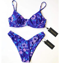 TROPEZ BIKINI TOP IN VIOLET WILD BLOOM - PINKCOLADA