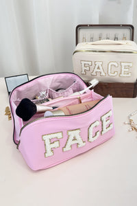 Pirouette Fuzzy FACE Graphic Zipper Portable Makeup Bag