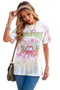 SAY YES TO ADVENTURE Short Sleeve Tie Dye Graphic Tee