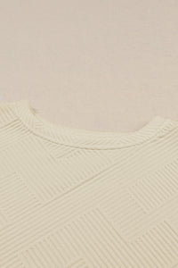 Apricot Textured Loose Slouchy Long Sleeve Top and Pants Set