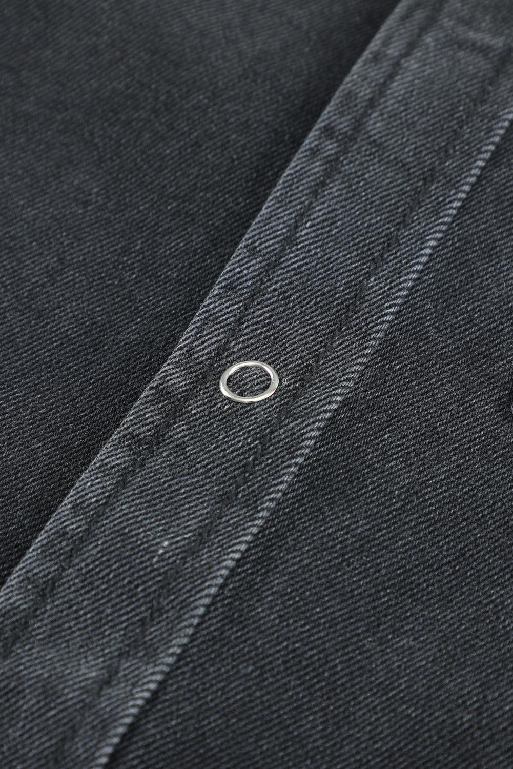 Light Blue Ripped Raw Hem Casual Button Up Denim Shacket