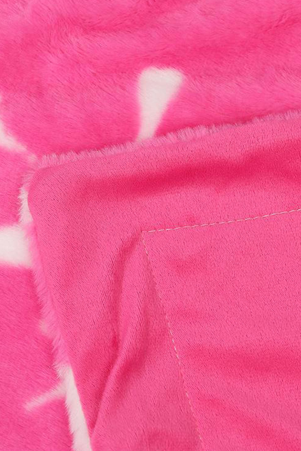 Dark Pink 75x100cm Animal Spot Print Flannel Blanket