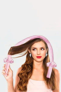 Pink Sponge Heatless Hair Curler Headband