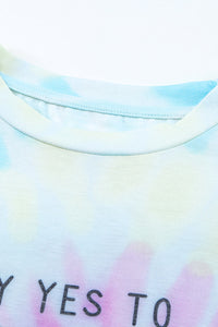 SAY YES TO ADVENTURE Short Sleeve Tie Dye Graphic Tee