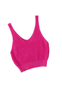 Rose Cropped Knit Tank Top