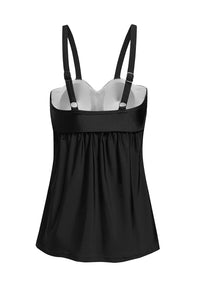 Rosy Casual Cross Swing Tankini Swimsuit